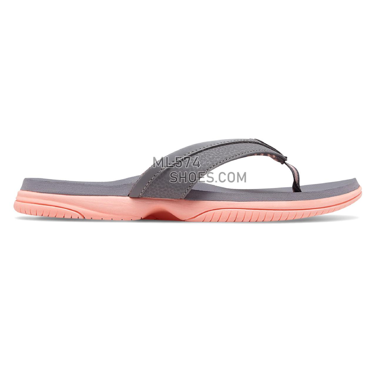 New Balance Jojo Thong - Women's 6090 - Sandals Light Grey with Pink - W6090GRP