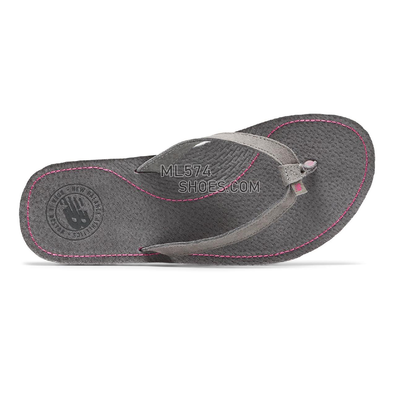 New Balance Classic Thong - Women's 6078 - Sandals Grey with Pink - W6078GRP