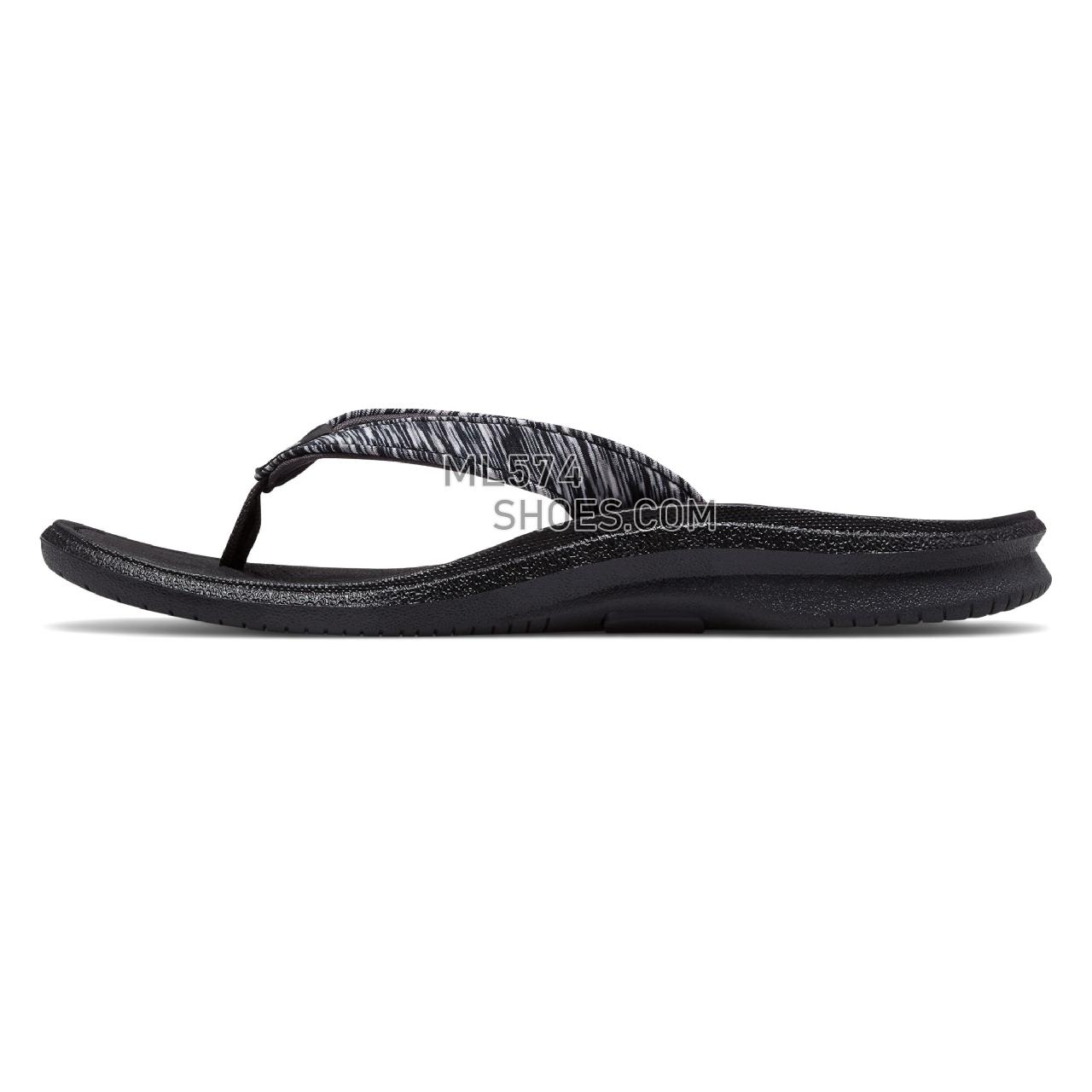 New Balance Cush+ Heathered Thong - Women's 6073 - Sandals Black with White - W6073BK