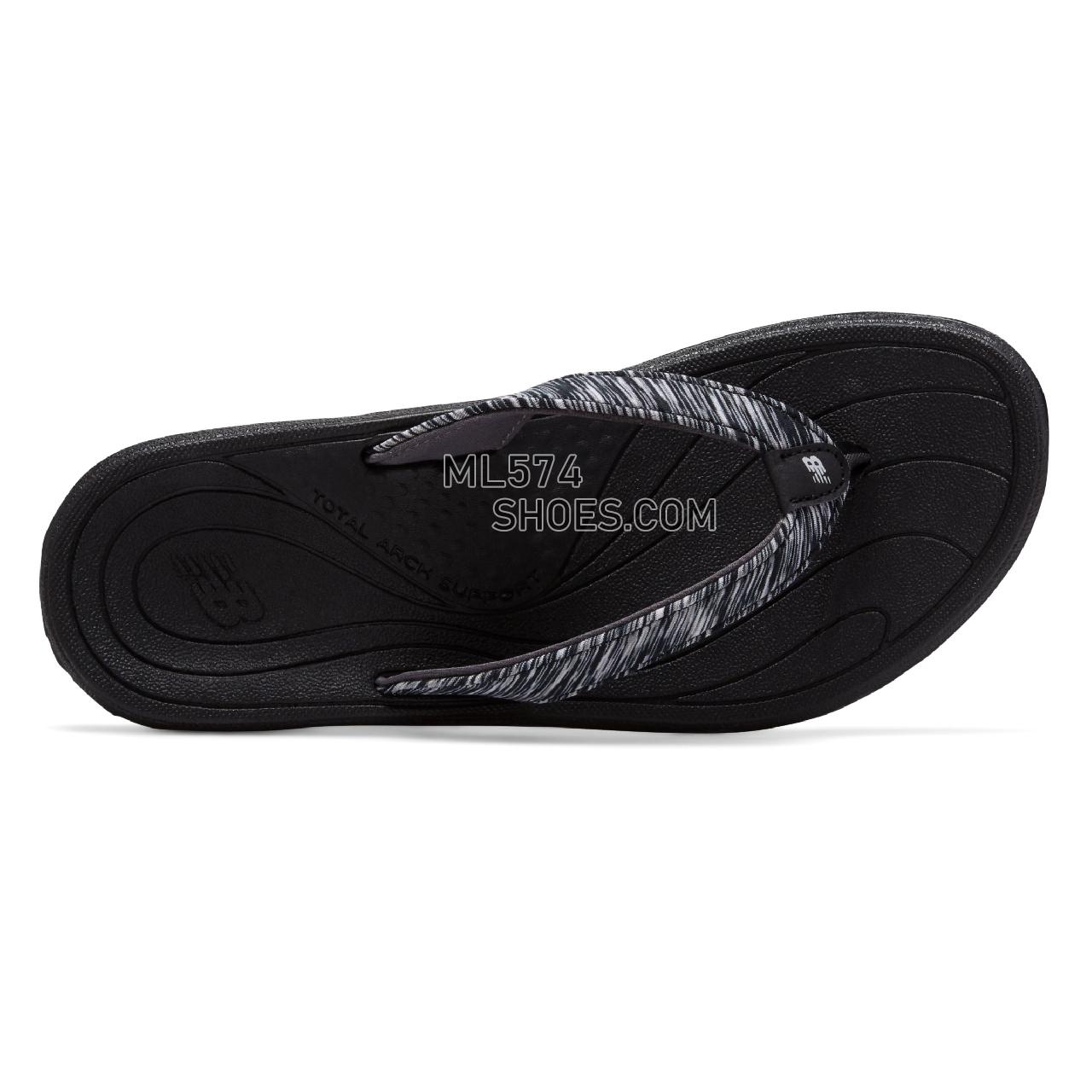 New Balance Cush+ Heathered Thong - Women's 6073 - Sandals Black with White - W6073BK