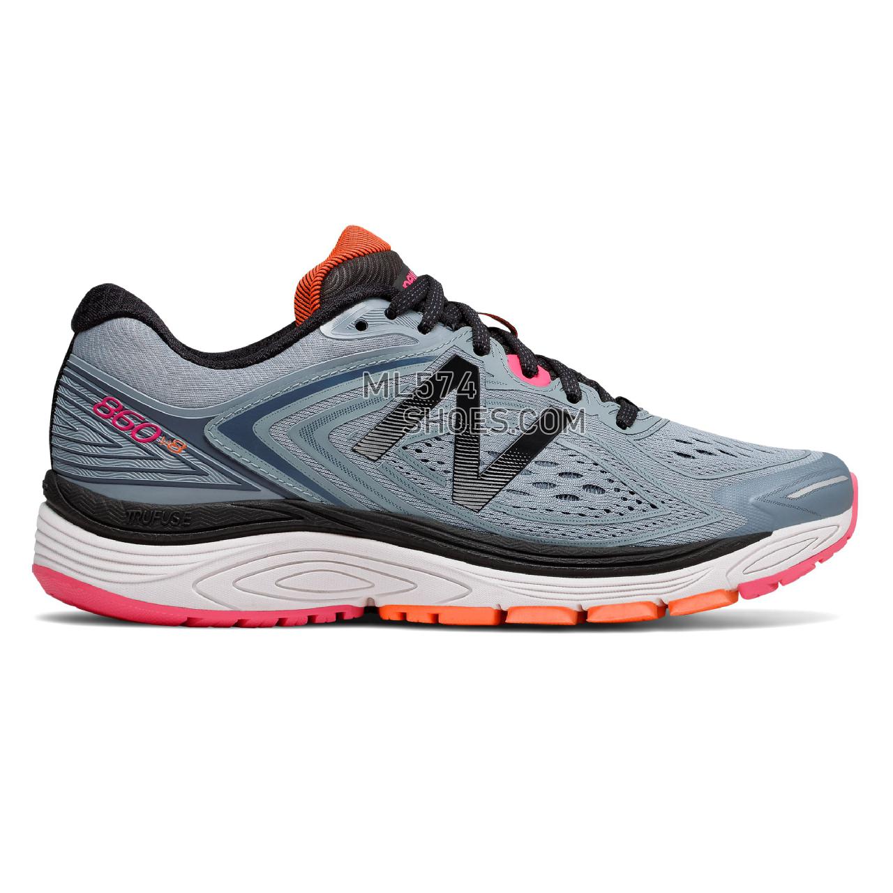 New Balance 860v8 - Women's 860 - Running Reflection with Alpha Pink and Black - W860GP8