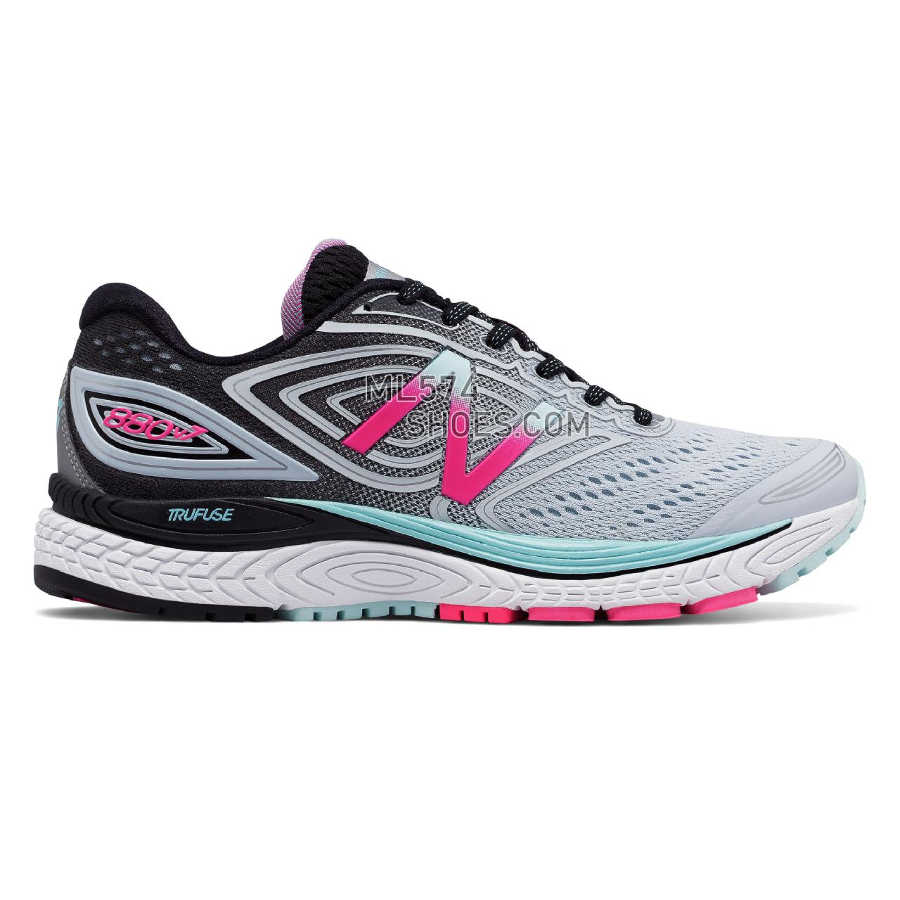 New Balance 880v7 - Women's 880 - Running Light Porcelain Blue with Black and Alpha Pink - W880GB7