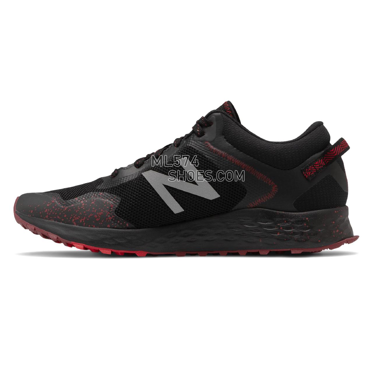 New Balance Fresh Foam Arishi Trail - Men's Trail Running - Black with Team Red and NB Scarlet - MTARISN1