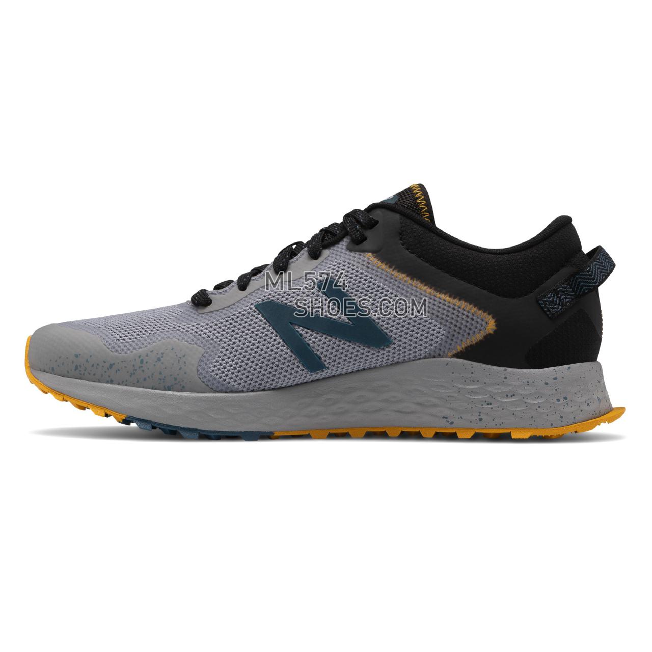 New Balance Fresh Foam Arishi Trail - Men's Trail Running - Steel with Stone Blue and Black - MTARISS1