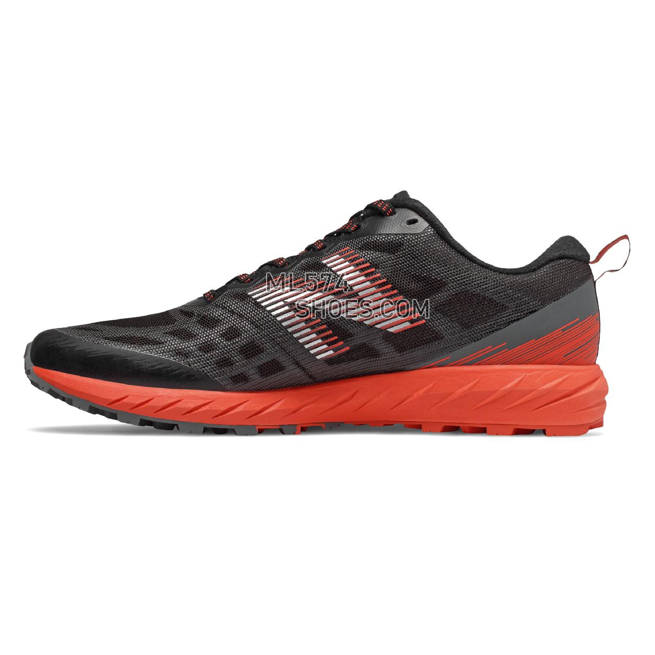 New Balance Summit Unknown GTX - Men's Trail Running - Black with Lead and Coral Glow - MTUNKNGT