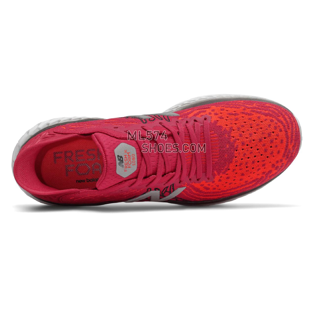 New Balance Fresh Foam 1080v10 - Men's Neutral Running - Neo Crimson with Neo Flame and Black - M1080R10