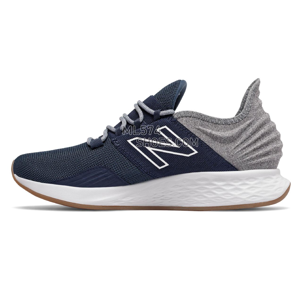 New Balance Fresh Foam Roav Tee Shirt - Men's Neutral Running - Natural Indigo with Light Aluminum - MROAVTB