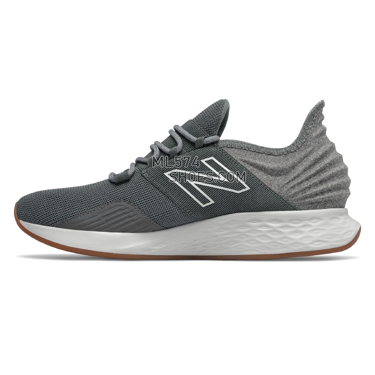 New Balance Fresh Foam Roav Tee Shirt - Men's Neutral Running - Lead with Light Aluminum - MROAVTG