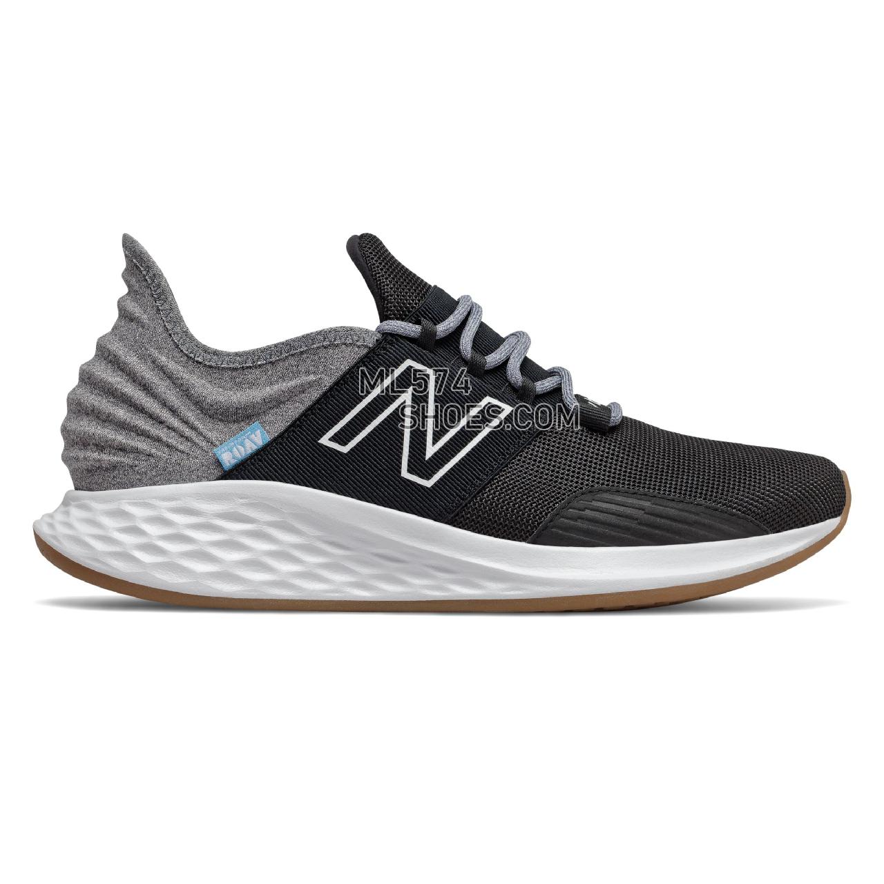 New Balance Fresh Foam Roav Tee Shirt - Men's Neutral Running - Black with Light Aluminum - MROAVTK