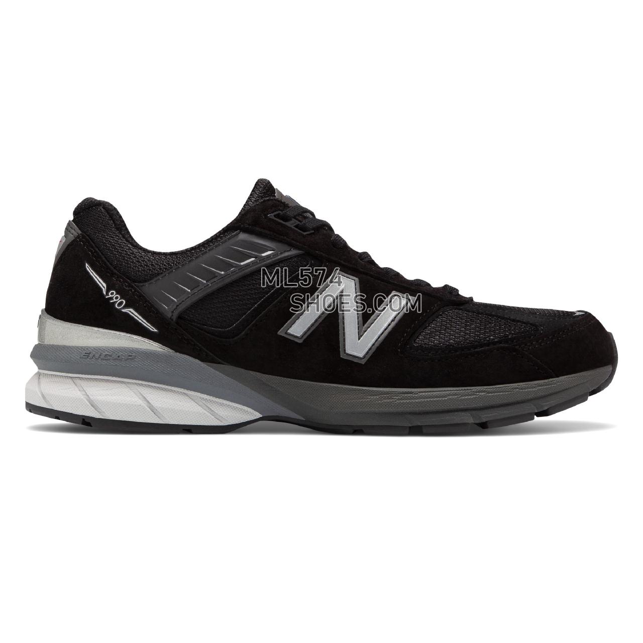 New Balance 990v5 Made in US - Men's Neutral Running - Black with Silver - M990BK5