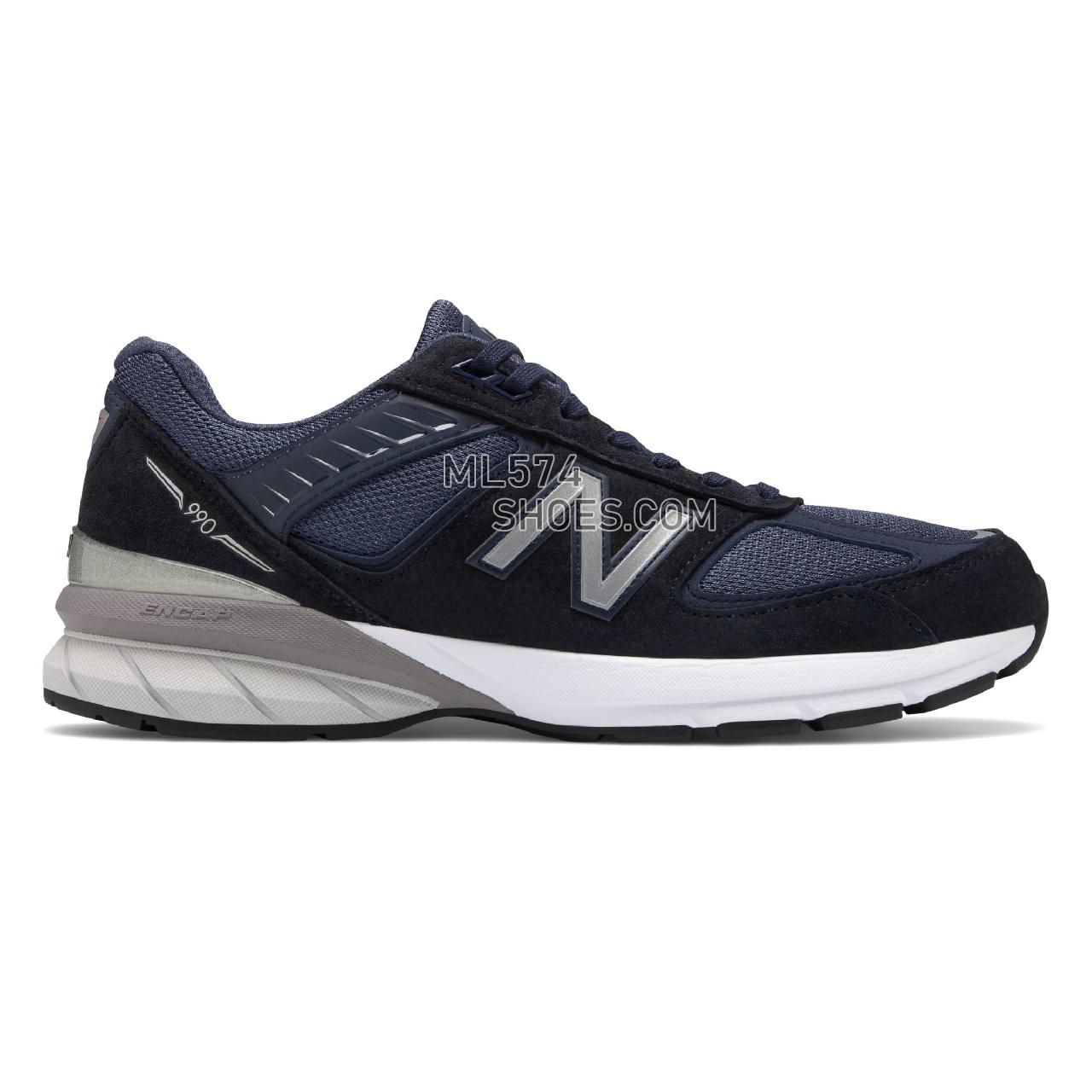 New Balance 990v5 Made in US - Men's Neutral Running - Navy with Silver - M990NV5