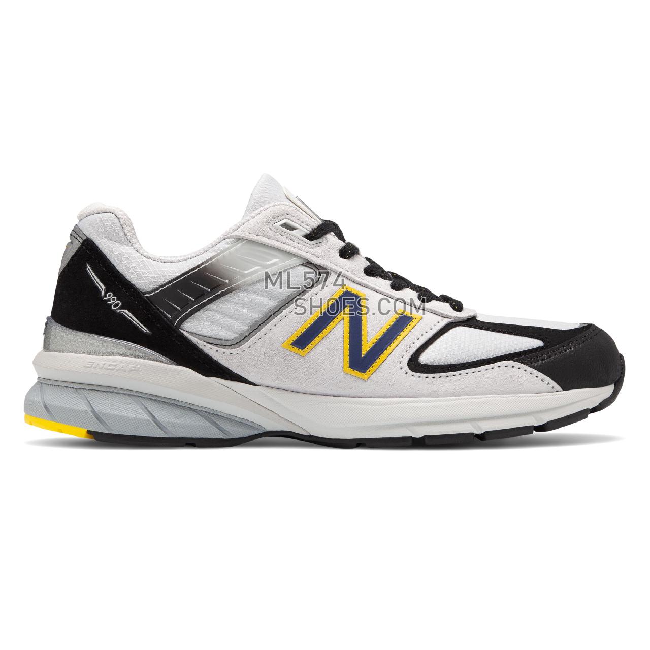 New Balance Made in US 990v5 - Men's Neutral Running - Silver with Black - M990SB5