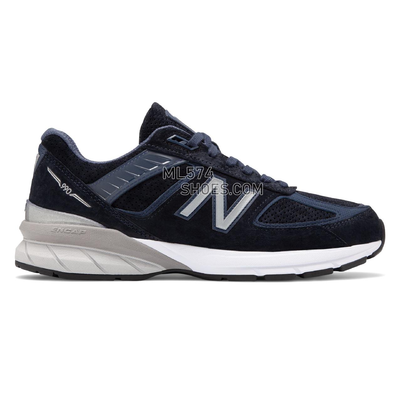 New Balance Made in US 990v5 - Men's Neutral Running - NB Navy with Silver and White - M990SN5