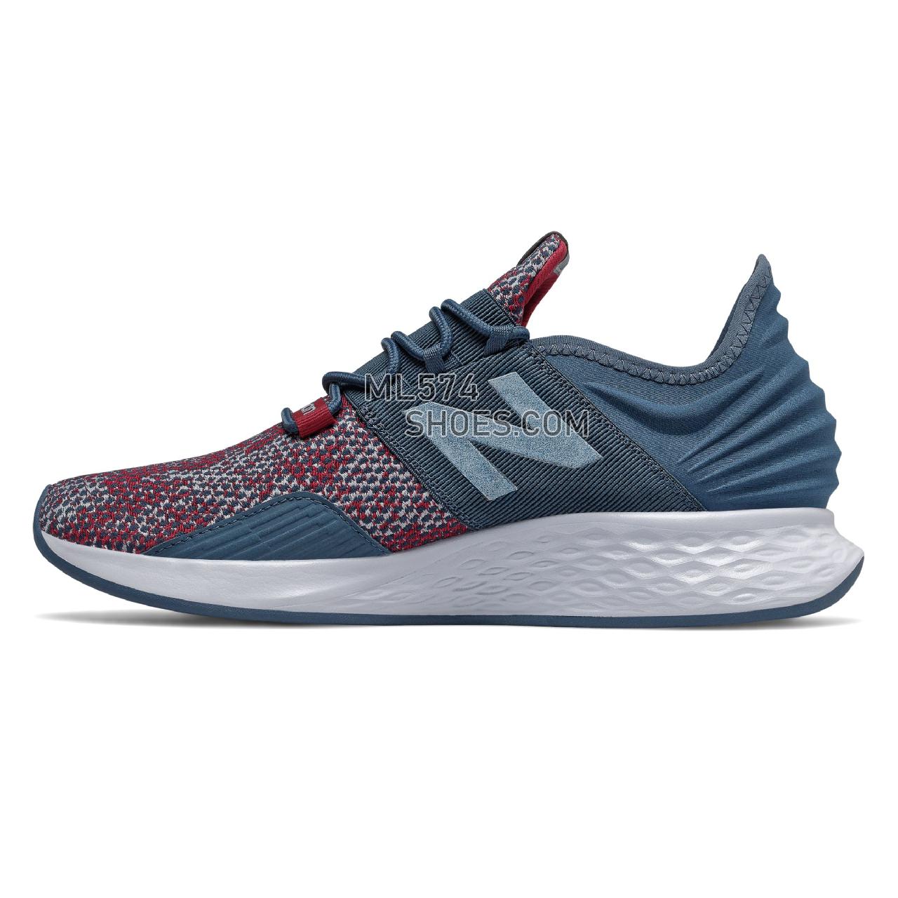 New Balance Fresh Foam Roav City Grit - Men's Neutral Running - Stone Blue with Neo Crimson - MROAVRF