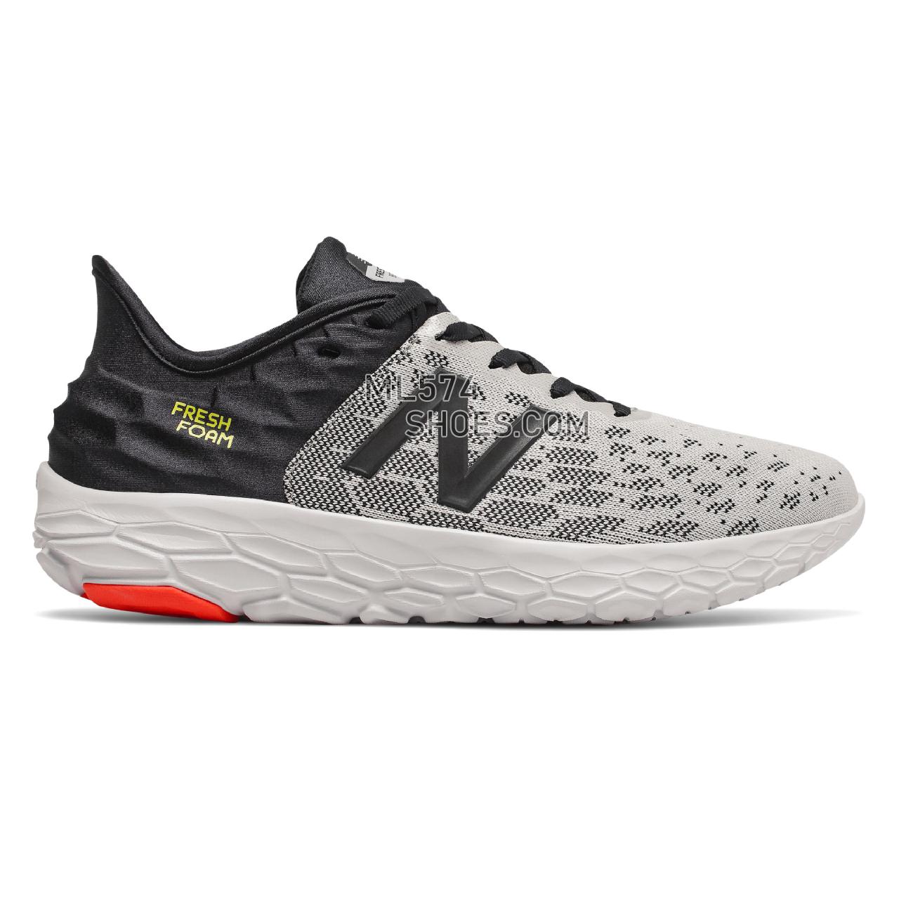 New Balance Fresh Foam Beacon v2 - Men's Neutral Running - Rain Cloud with Black and Neo Flame - MBECNGR2