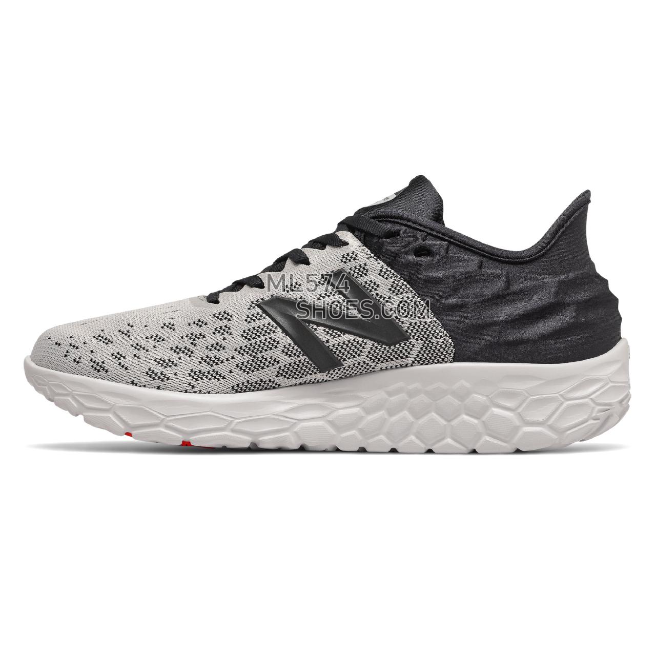 New Balance Fresh Foam Beacon v2 - Men's Neutral Running - Rain Cloud with Black and Neo Flame - MBECNGR2