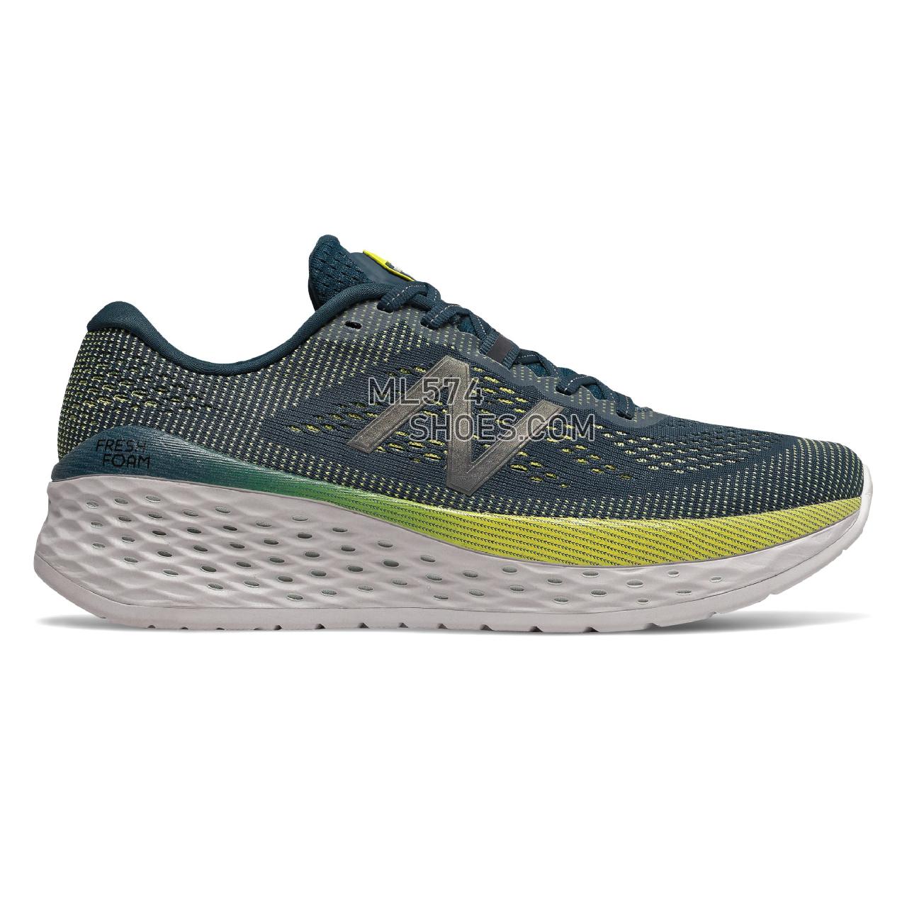 New Balance Fresh Foam More - Men's Neutral Running - Supercell with Orion Blue and Sulphur Yellow - MMORCB