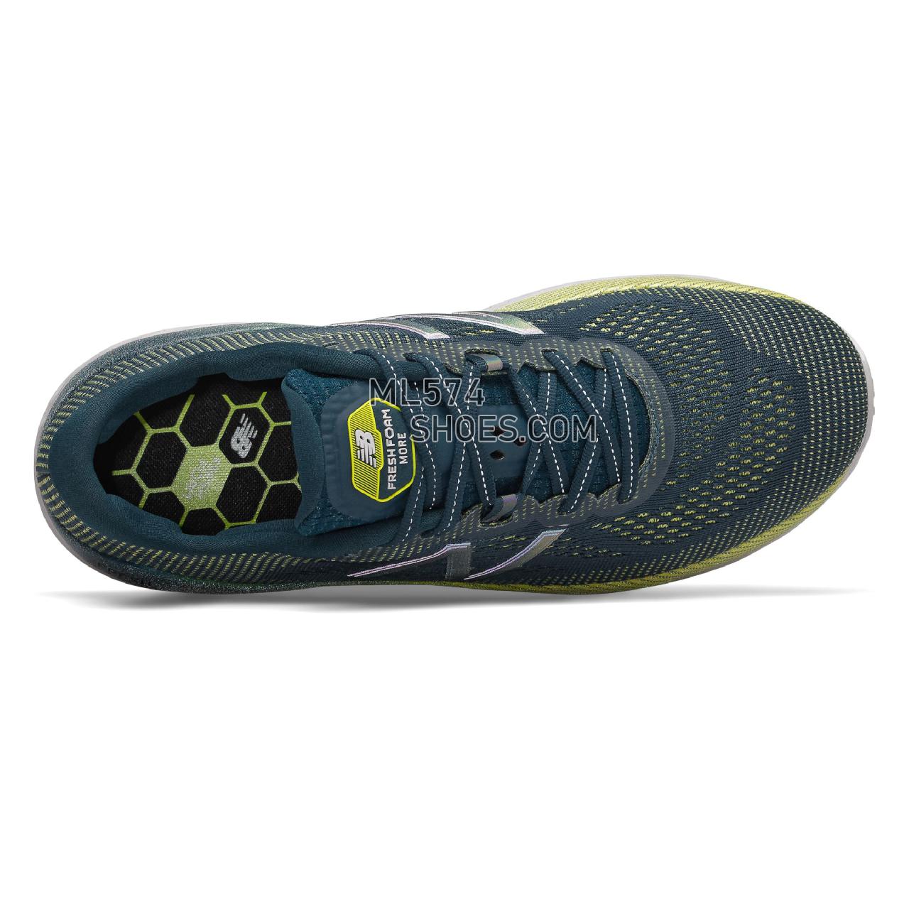 New Balance Fresh Foam More - Men's Neutral Running - Supercell with Orion Blue and Sulphur Yellow - MMORCB