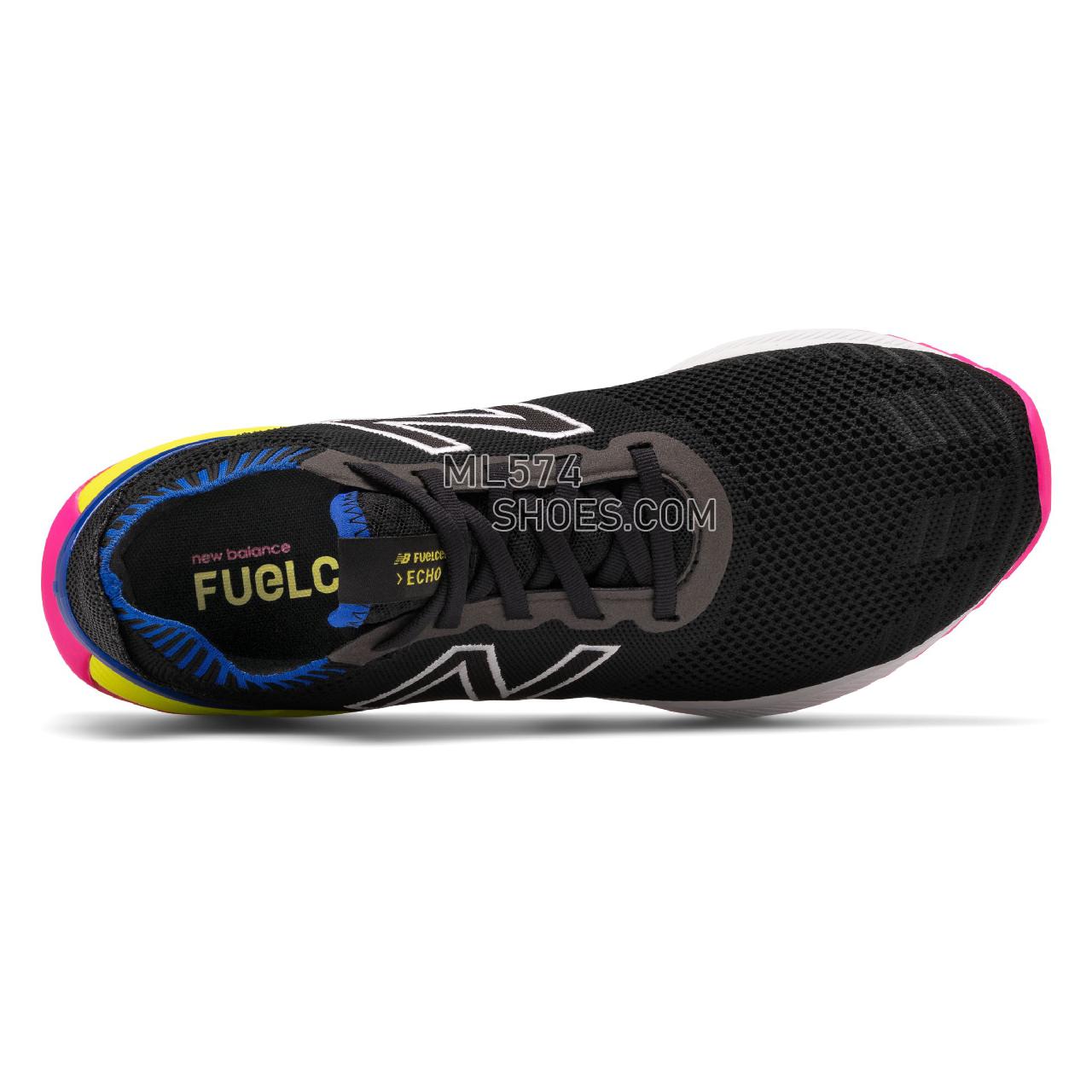 New Balance FuelCell Echo - Men's Neutral Running - Black with UV Blue and Sulphur Yellow - MFCECSB