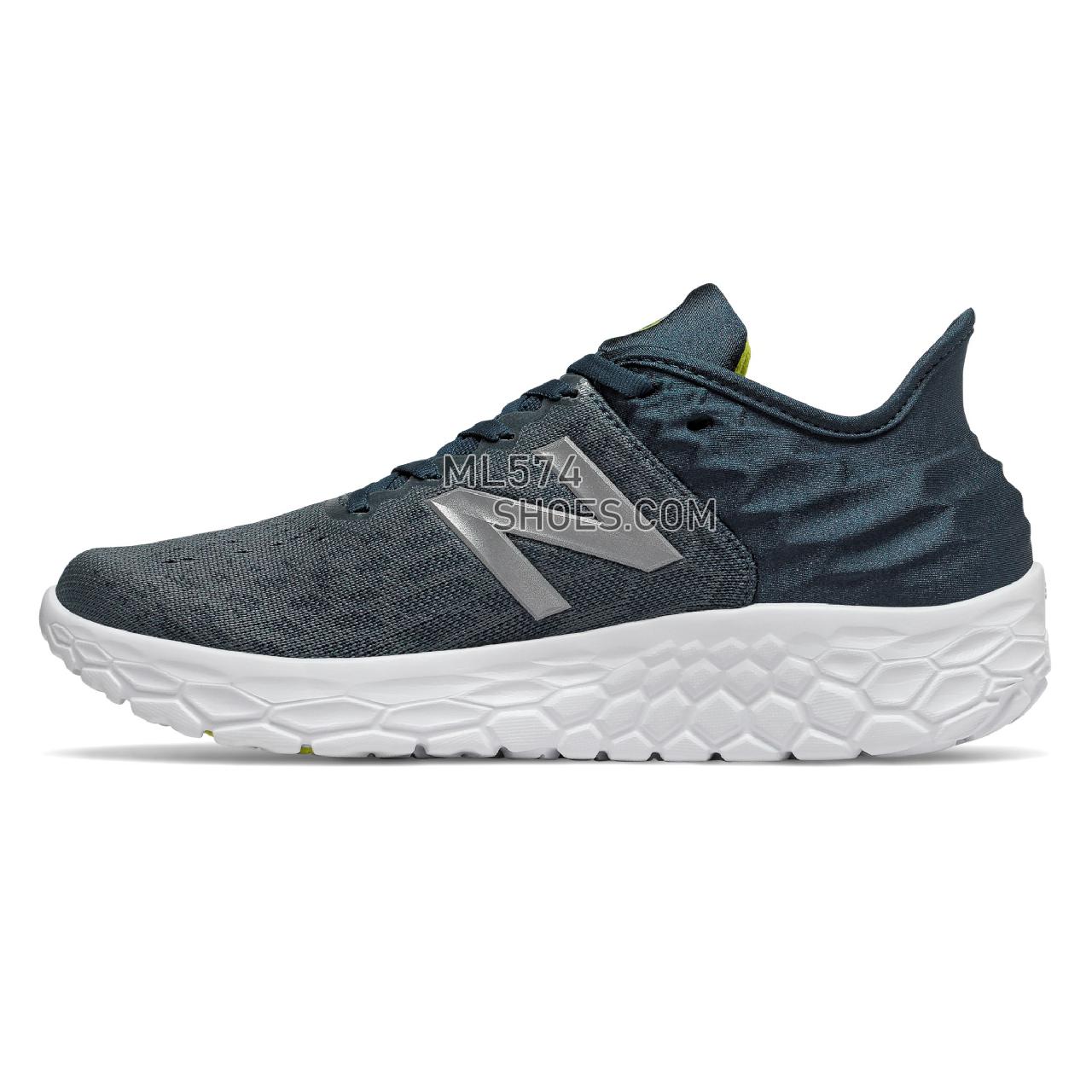 New Balance Fresh Foam Beacon v2 - Men's Neutral Running - Orion Blue with Supercell and Sulphur Yellow - MBECNFG2