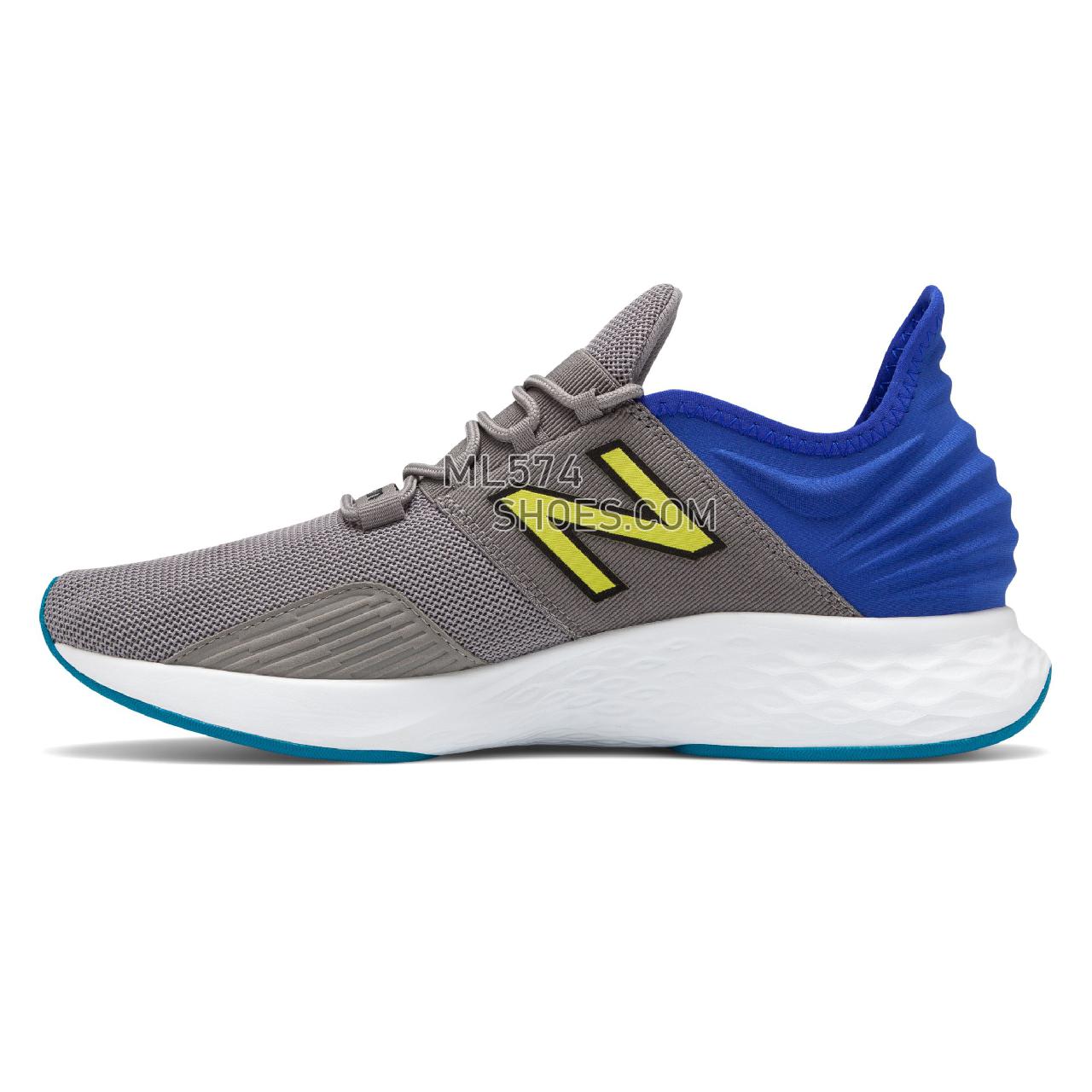 New Balance Fresh Foam Roav Running - Men's Neutral Running - Marblehead with UV Blue and Hi Lite - MROAVLR