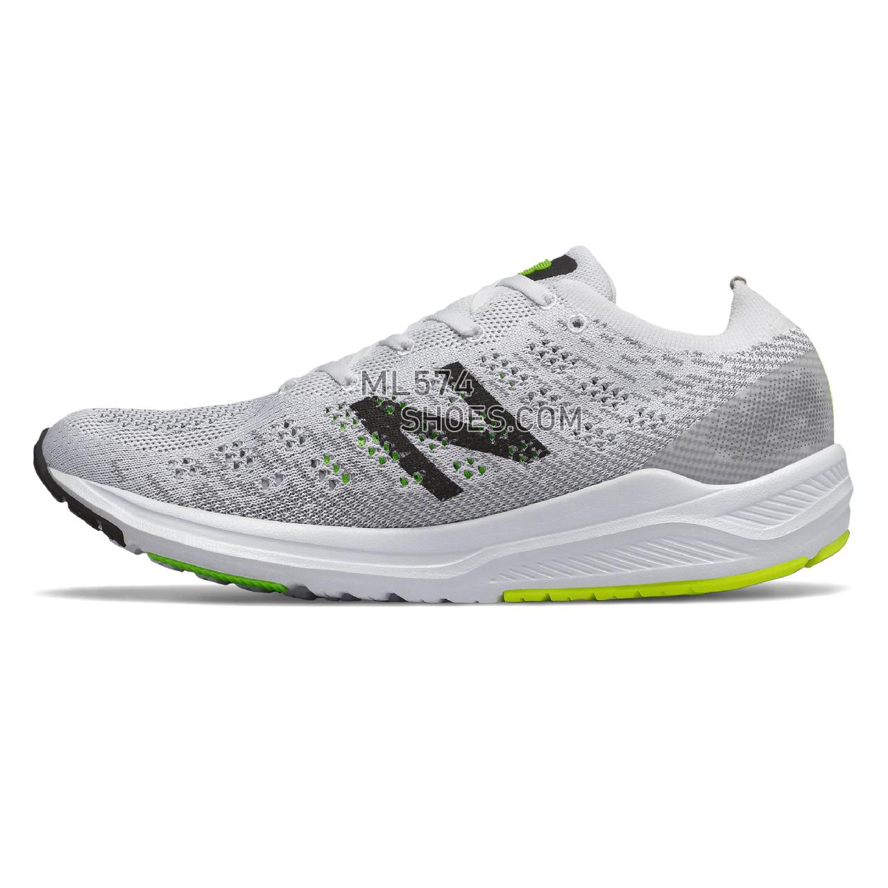 New Balance 890v7 - Men's Neutral Running - White with Black and RGB Green - M890WB7