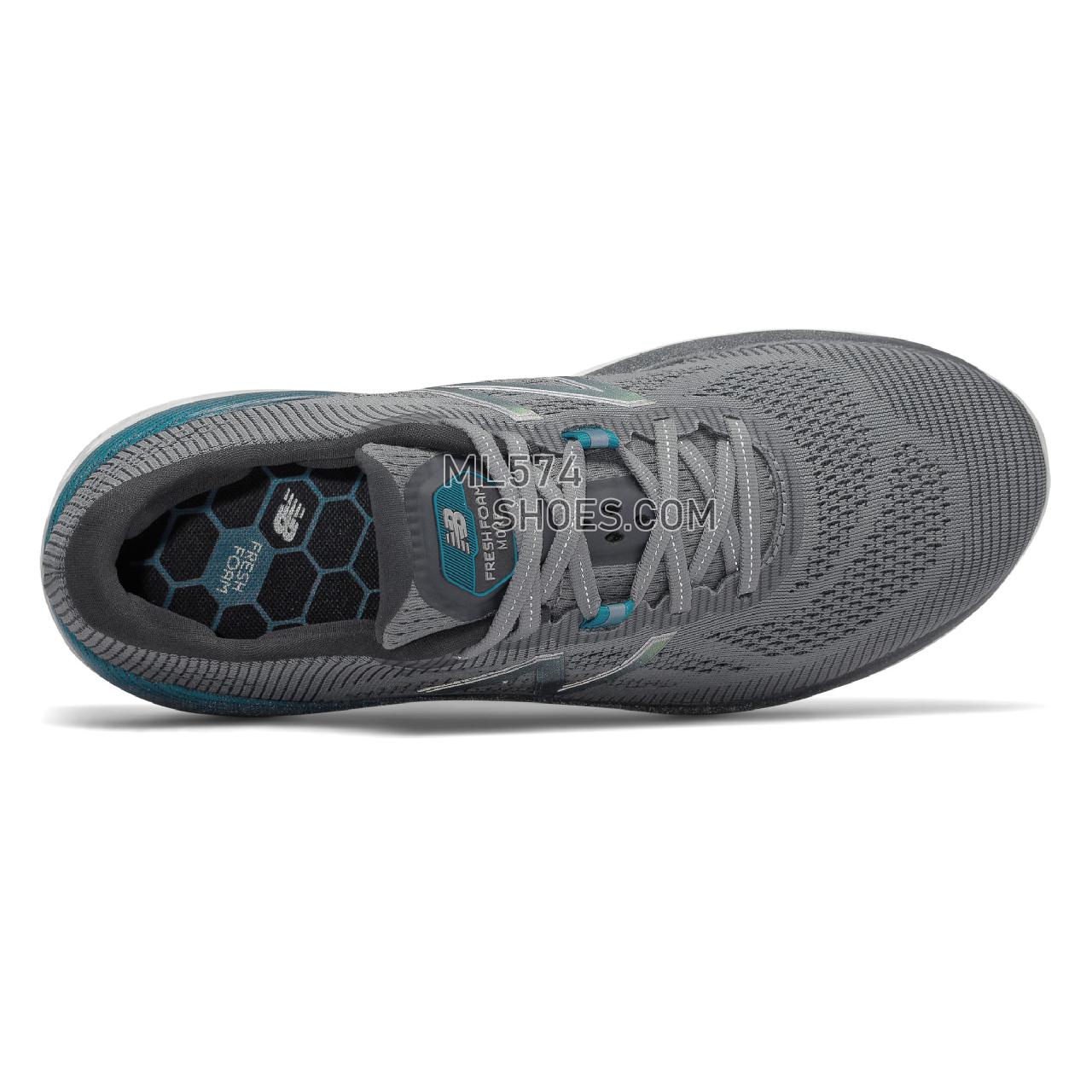 New Balance Fresh Foam More - Men's Neutral Running - Gunmetal with Lead and Deep Ozone Blue - MMORDO