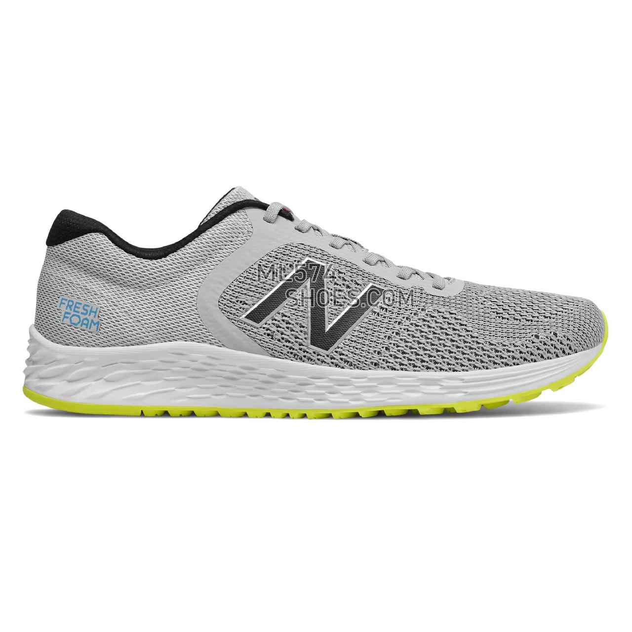 New Balance Fresh Foam Arishi v2 - Men's Neutral Running - Light Aluminum with Black and Sulphur Yellow - MARISPF2