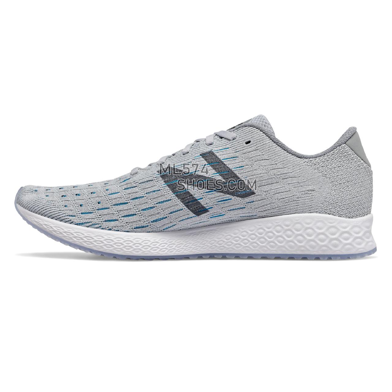 New Balance Fresh Foam Zante Pursuit - Men's Neutral Running - Light Aluminum with Steel and Deep Ozone Blue - MZANPWB