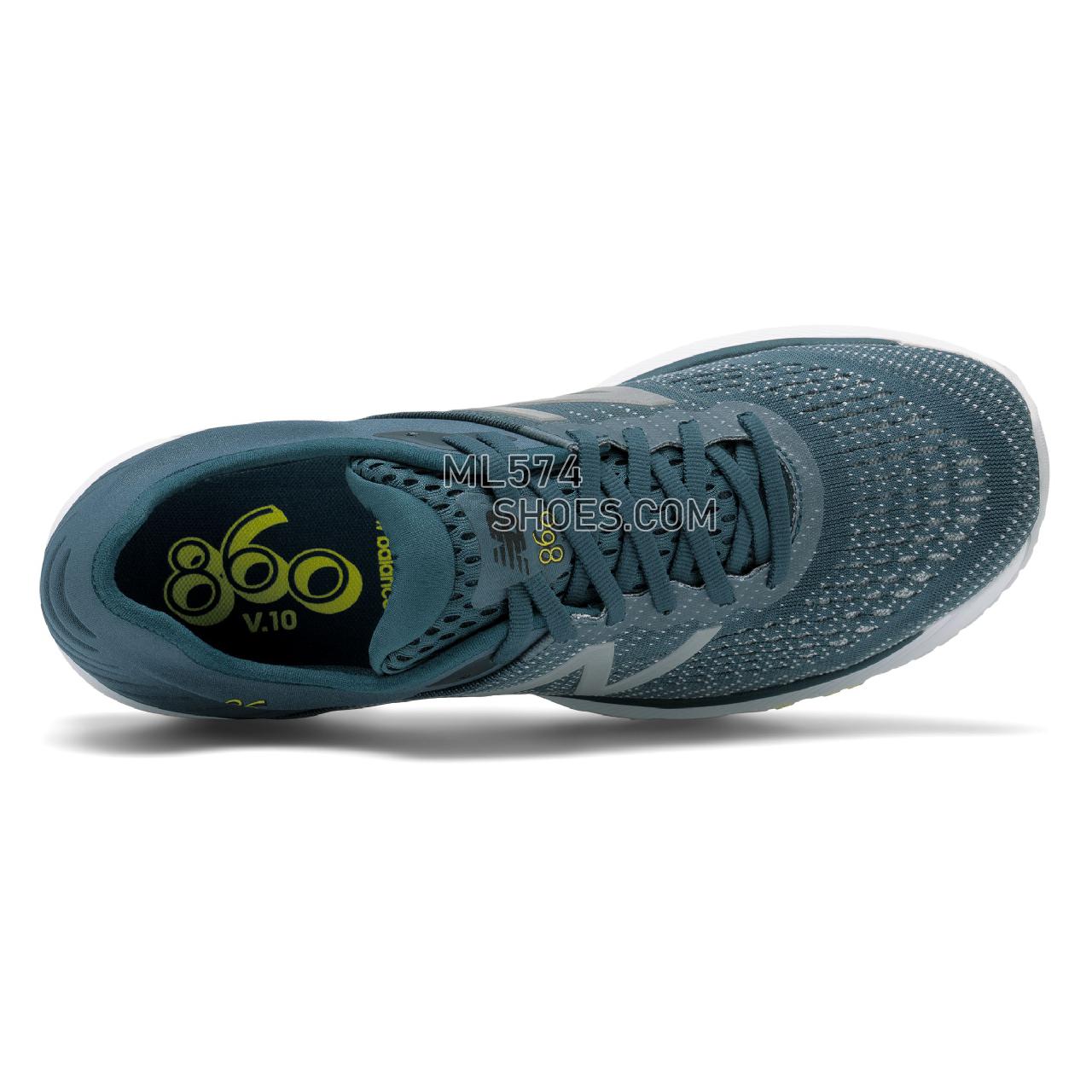 New Balance 860v10 - Men's Stability Running - Supercell with Orion Blue and Sulphur Yellow - M860A10