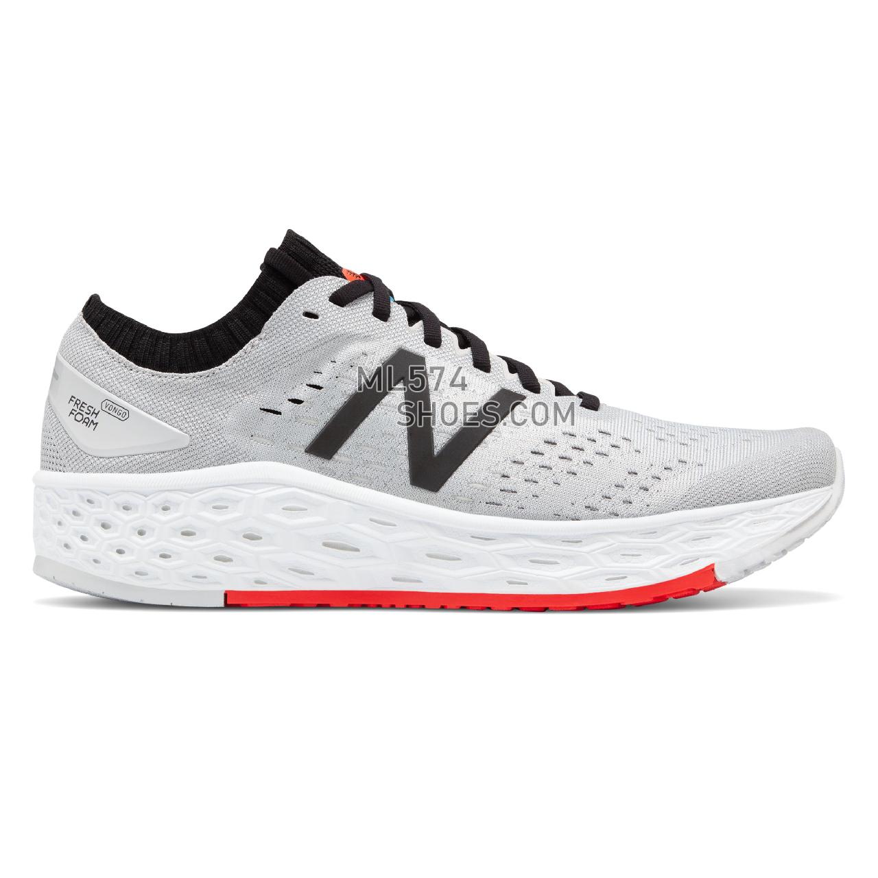 New Balance Fresh Foam Vongo v4 - Men's Stability Running - Light Aluminum with Black and Energy Red - MVNGOWG4