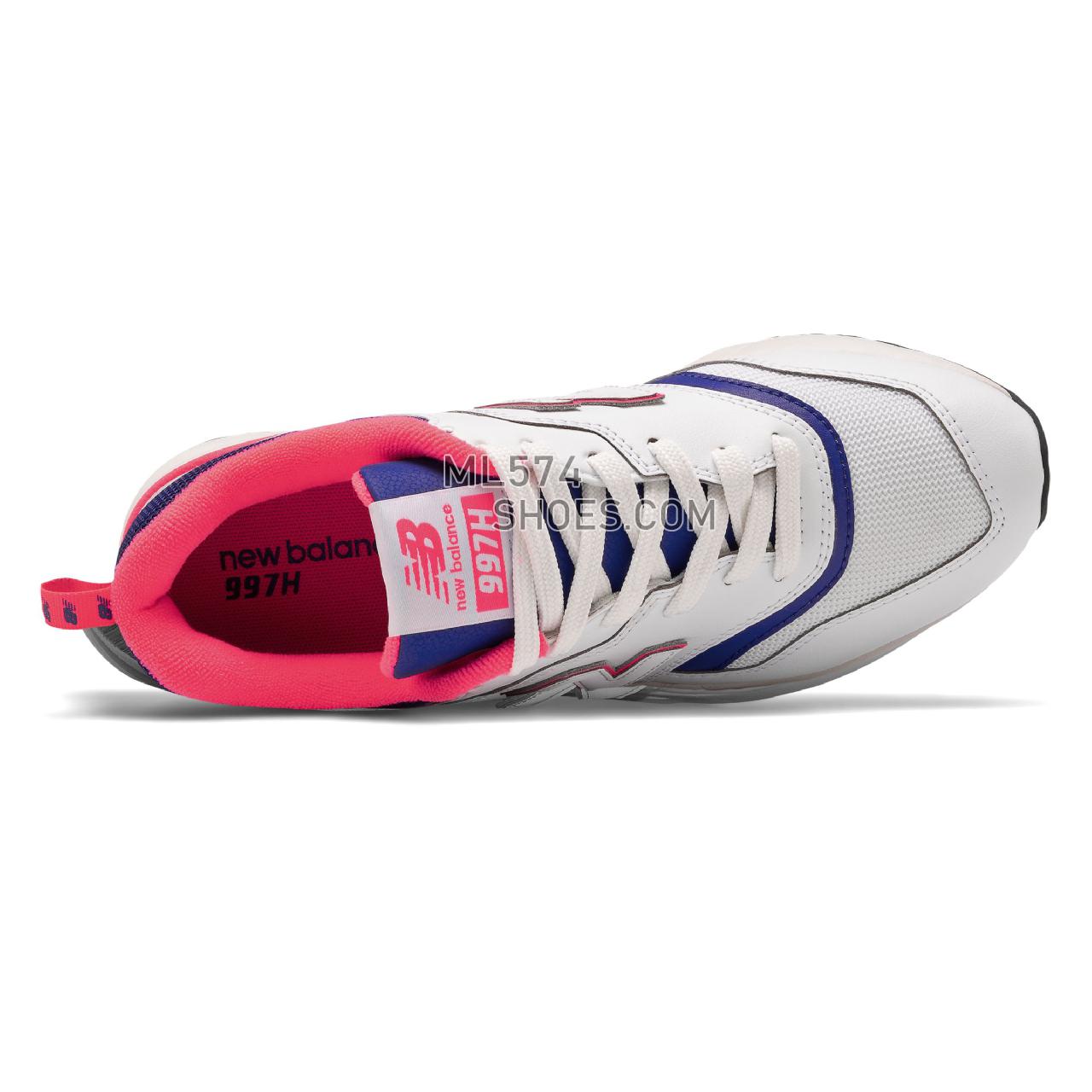 New Balance 997H - Men's Classic Sneakers - White with Laser Blue - CM997HAJ