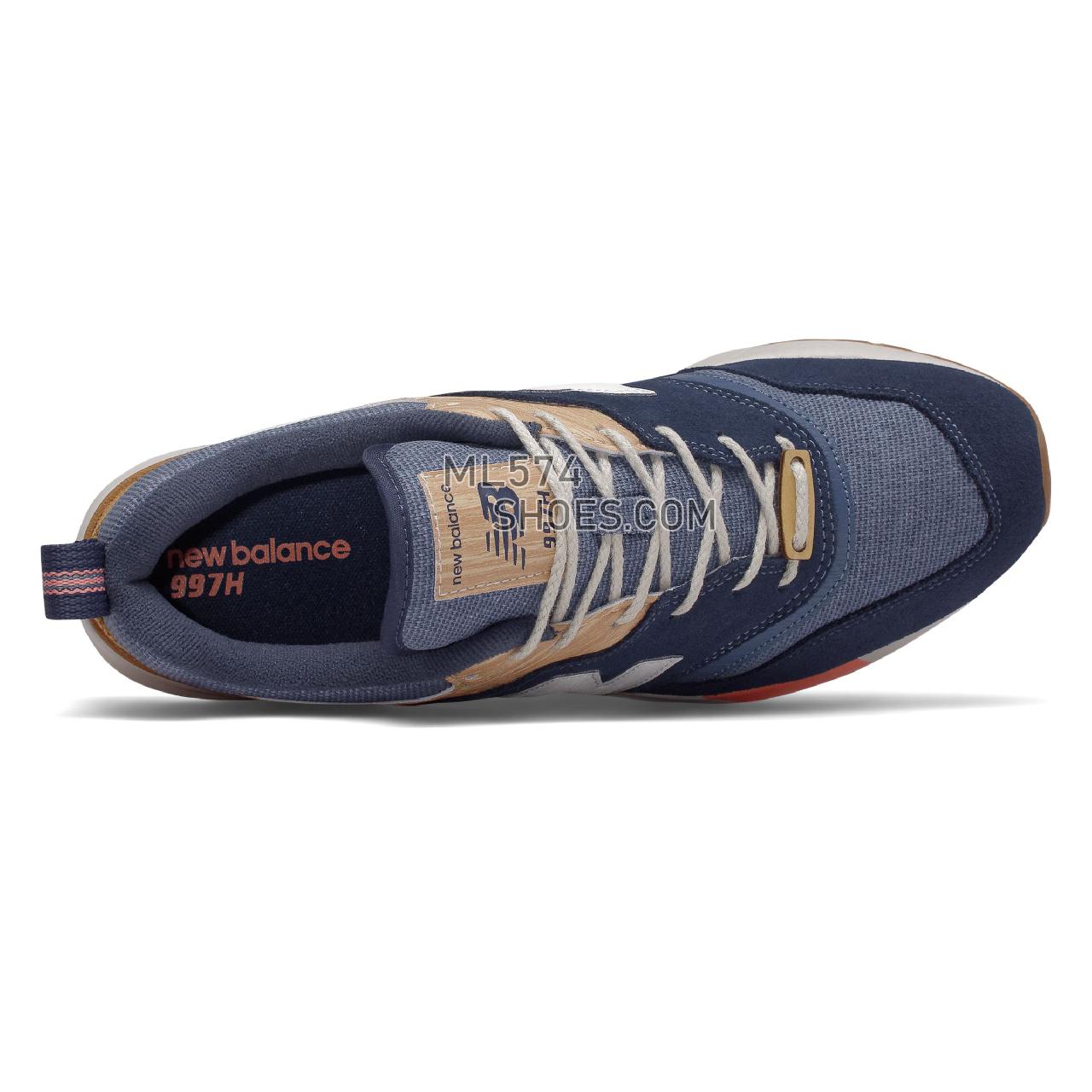 New Balance 997H Spring Hike - Men's Classic Sneakers - Navy with Workwear and White - CM997HAK