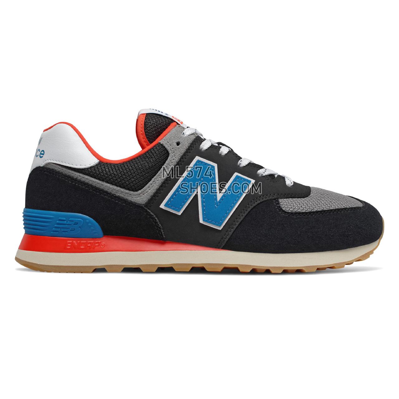 New Balance 574 - Men's Classic Sneakers - Black with Neo Classic Blue and Nebula - ML574SOV