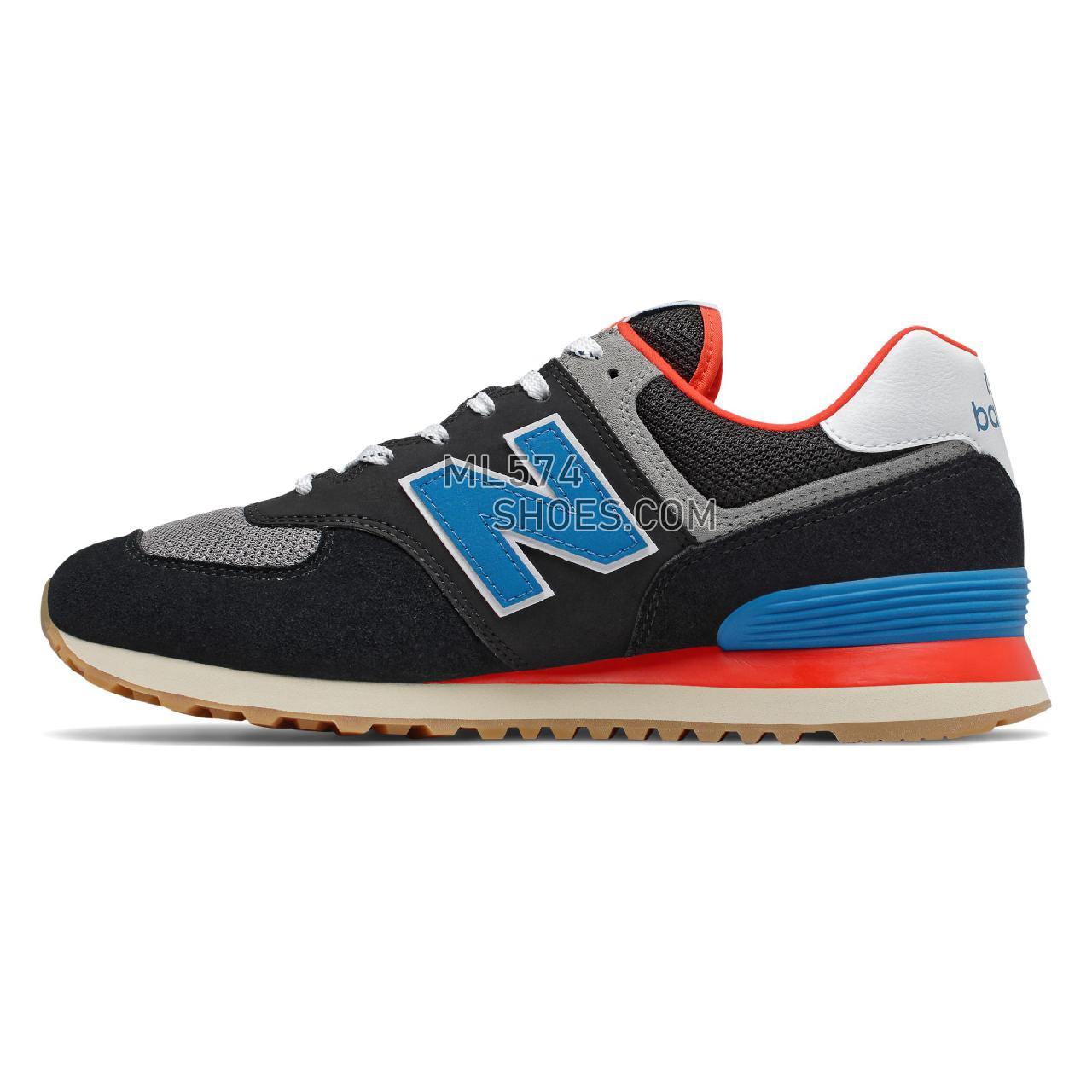 New Balance 574 - Men's Classic Sneakers - Black with Neo Classic Blue and Nebula - ML574SOV