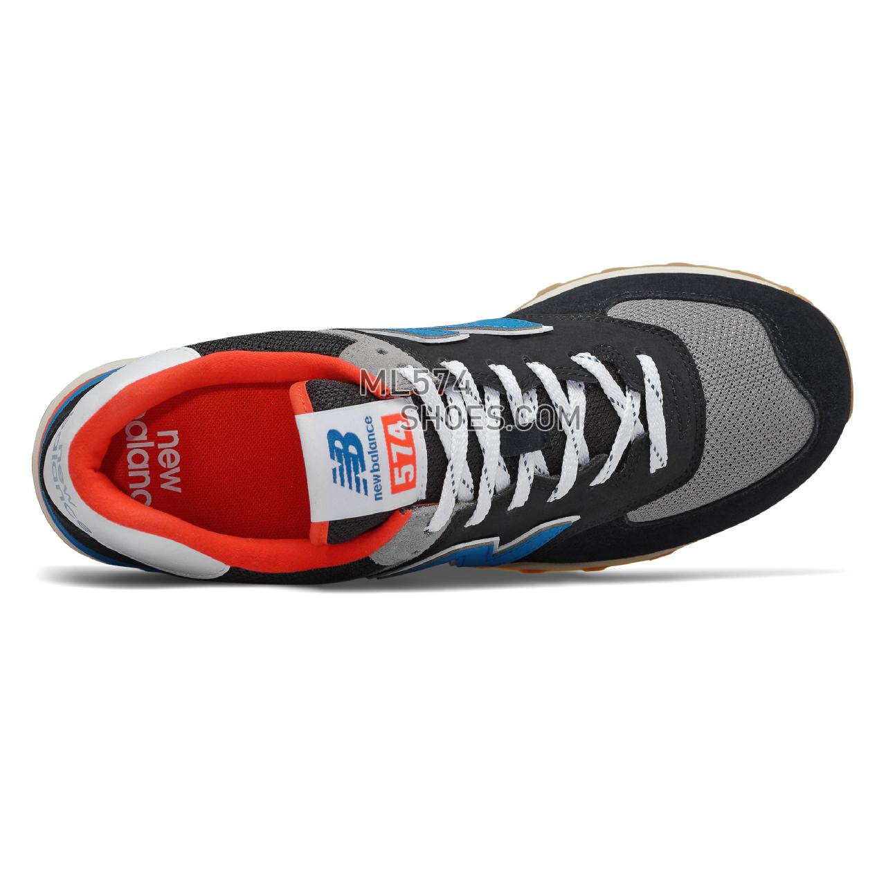 New Balance 574 - Men's Classic Sneakers - Black with Neo Classic Blue and Nebula - ML574SOV