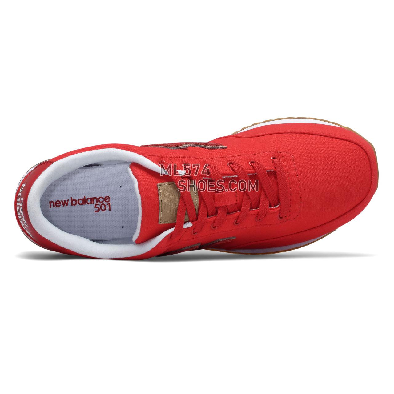 New Balance 501 - Men's Classic Sneakers - Red with White - MZ501JAB