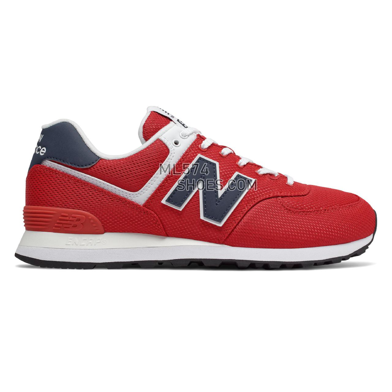 New Balance 574 - Men's Classic Sneakers - Team Red with Natural Indigo - ML574SCH