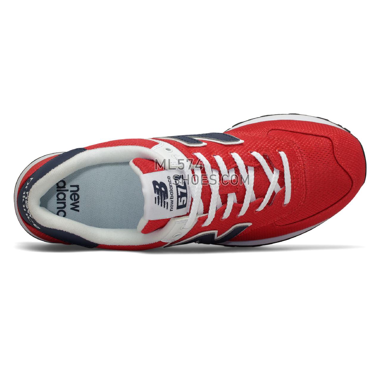 New Balance 574 - Men's Classic Sneakers - Team Red with Natural Indigo - ML574SCH