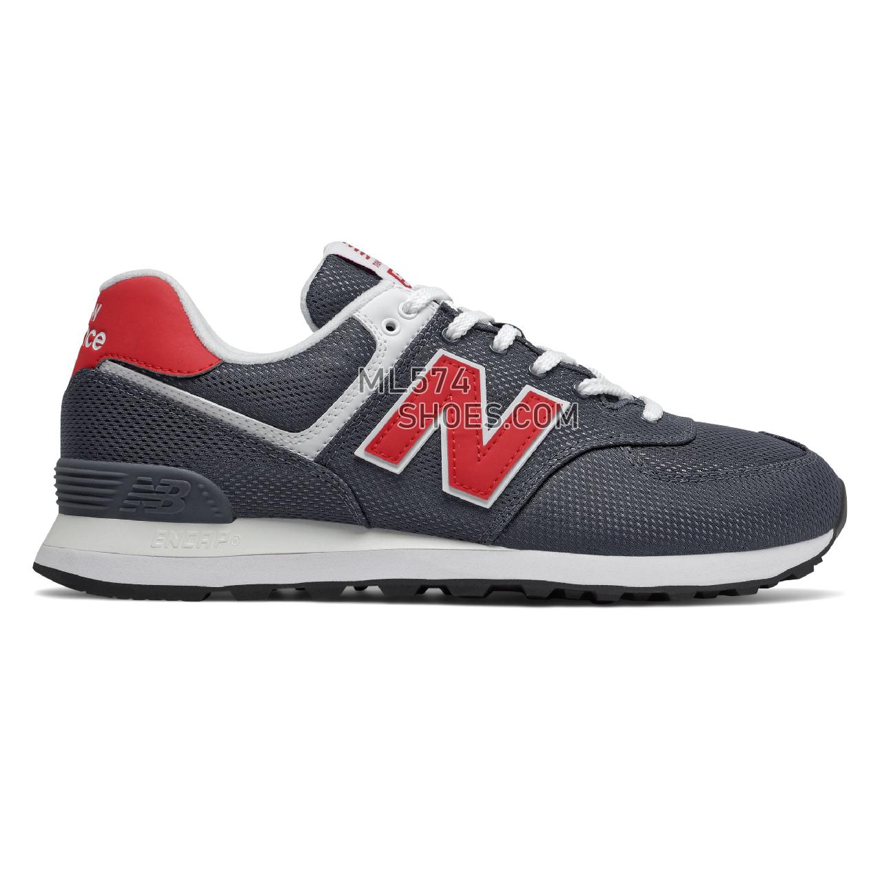 New Balance 574 - Men's Classic Sneakers - Thunder with Team Red - ML574SCJ