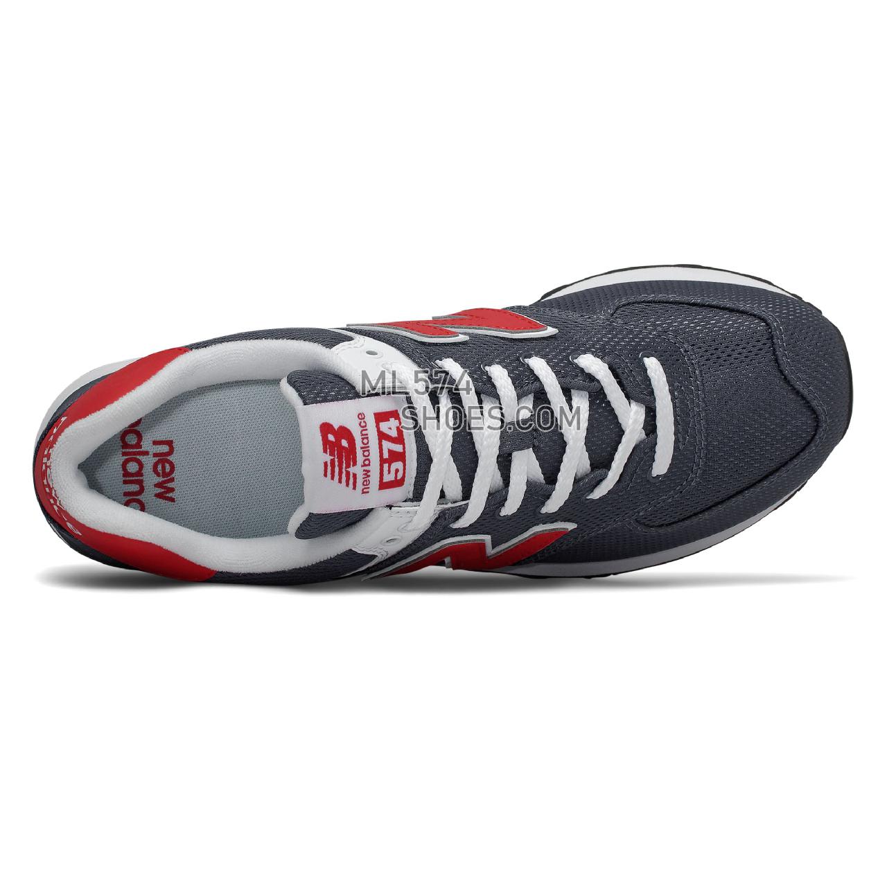 New Balance 574 - Men's Classic Sneakers - Thunder with Team Red - ML574SCJ