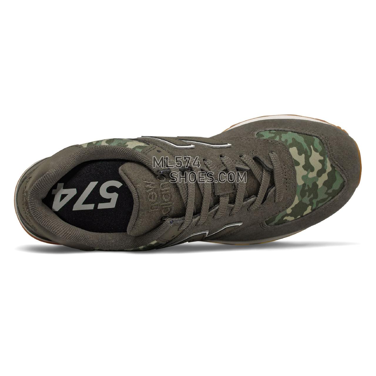 New Balance 574 - Men's Classic Sneakers - Black Olive with Moonbeam - ML574COB