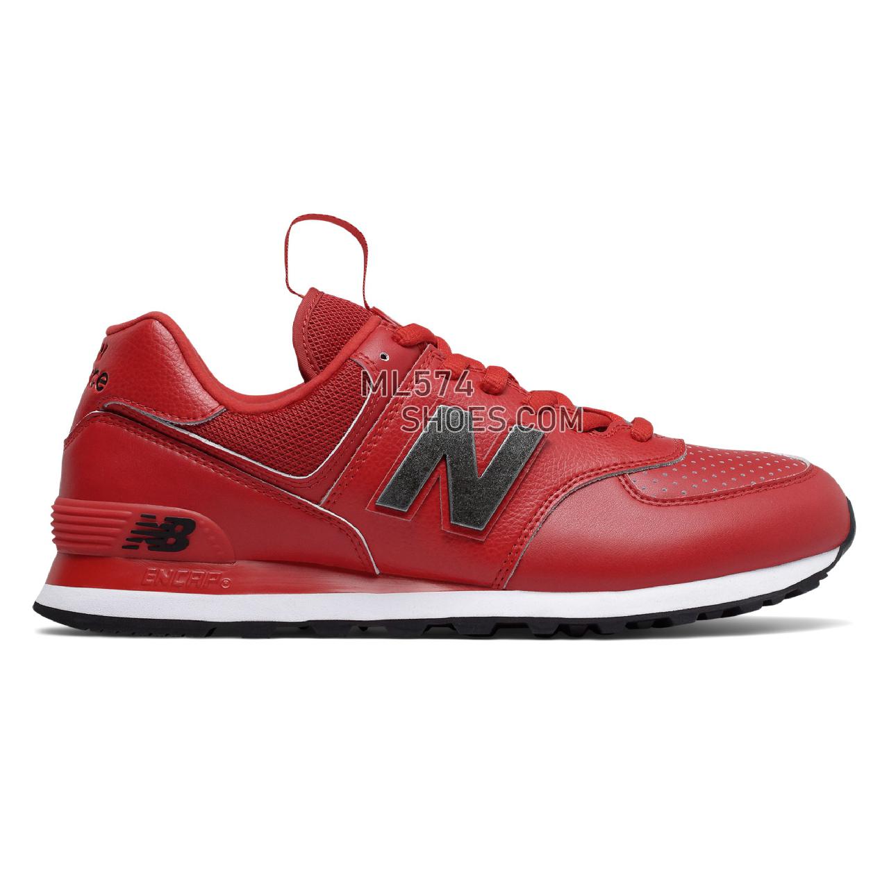 New Balance 574 - Men's Classic Sneakers - Team Red with Black - ML574SOY