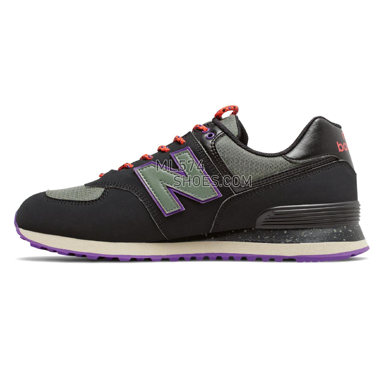 New Balance 574 - Men's Classic Sneakers - Black with Slate Green - ML574NFQ