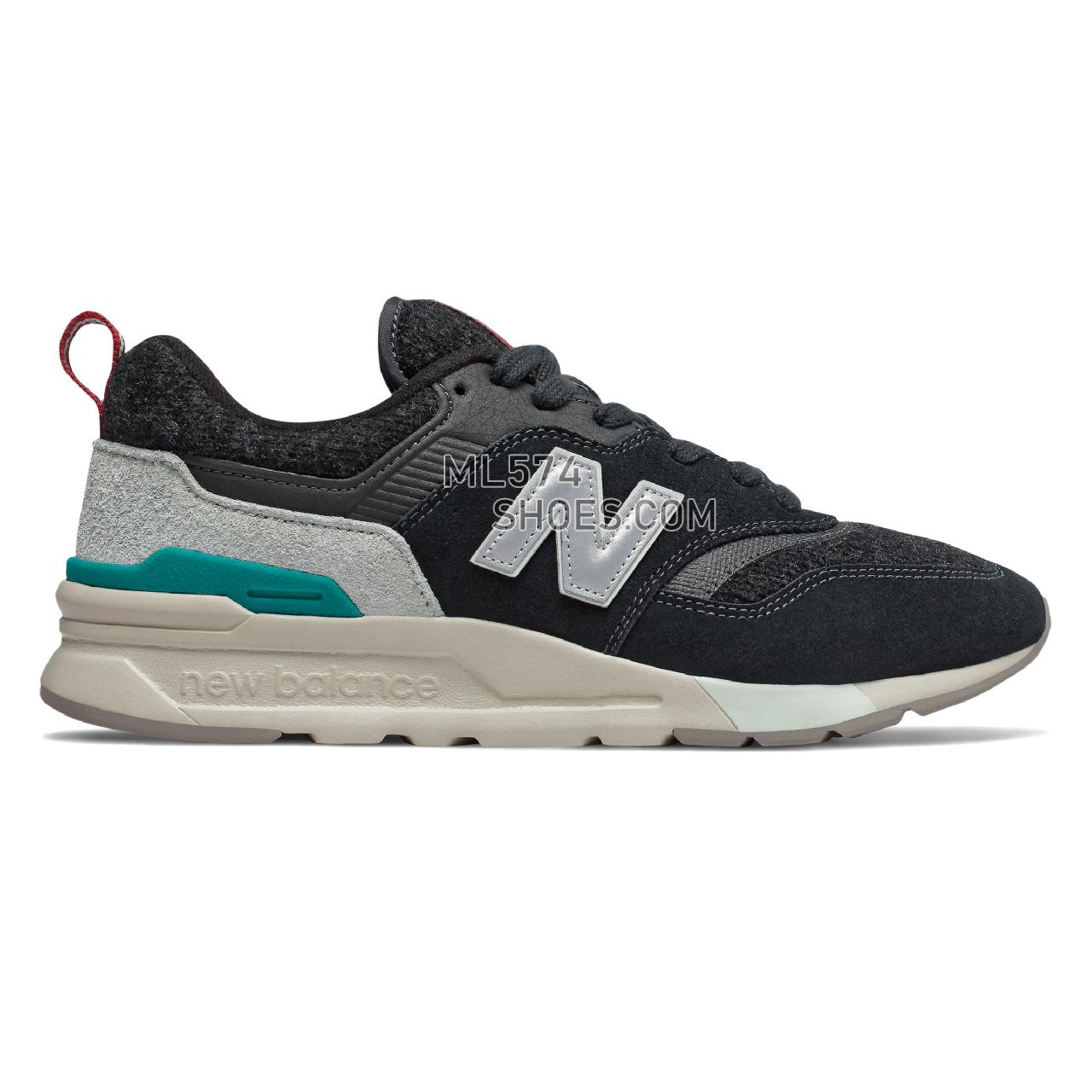 New Balance 997H - Men's Classic Sneakers - Black with Mint Cream - CM997HXS