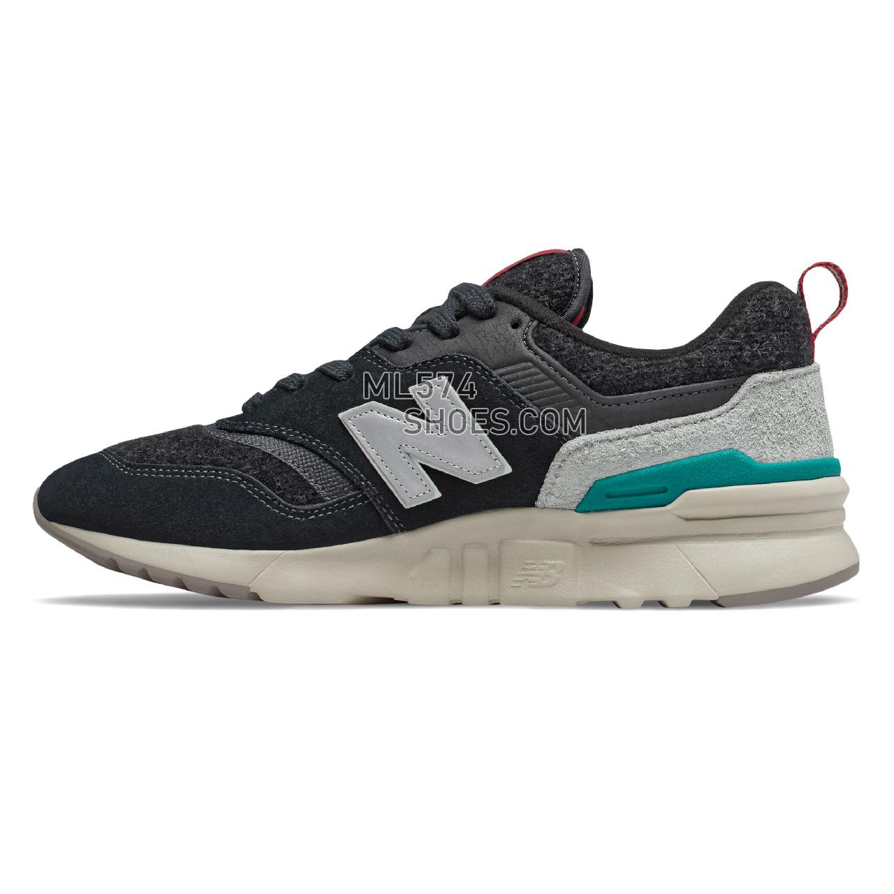 New Balance 997H - Men's Classic Sneakers - Black with Mint Cream - CM997HXS