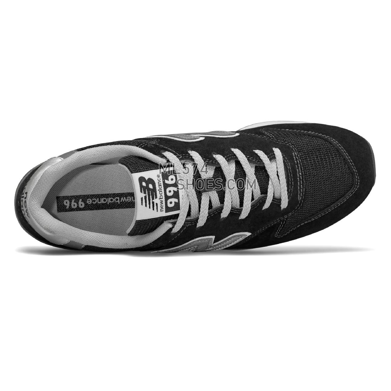 New Balance 996v2 - Men's Classic Sneakers - Black with Silver - CM996BP