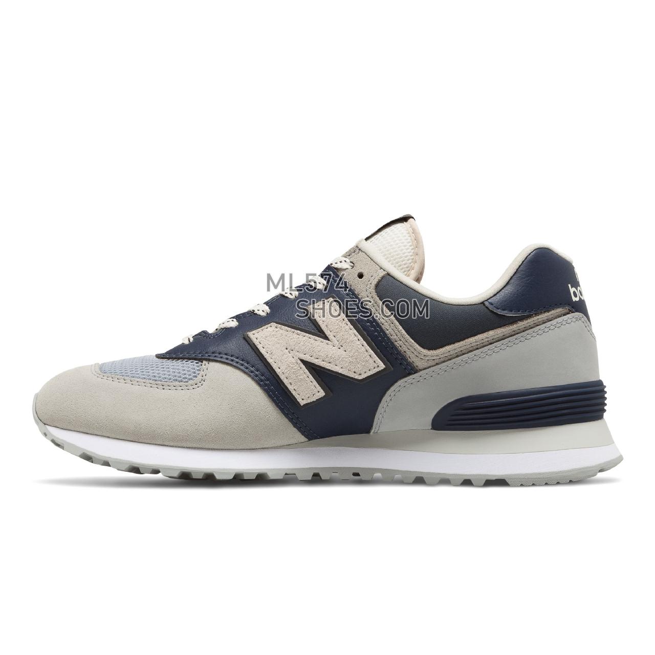New Balance 574 - Men's Classic Sneakers - Grey with Blue - ML574MX
