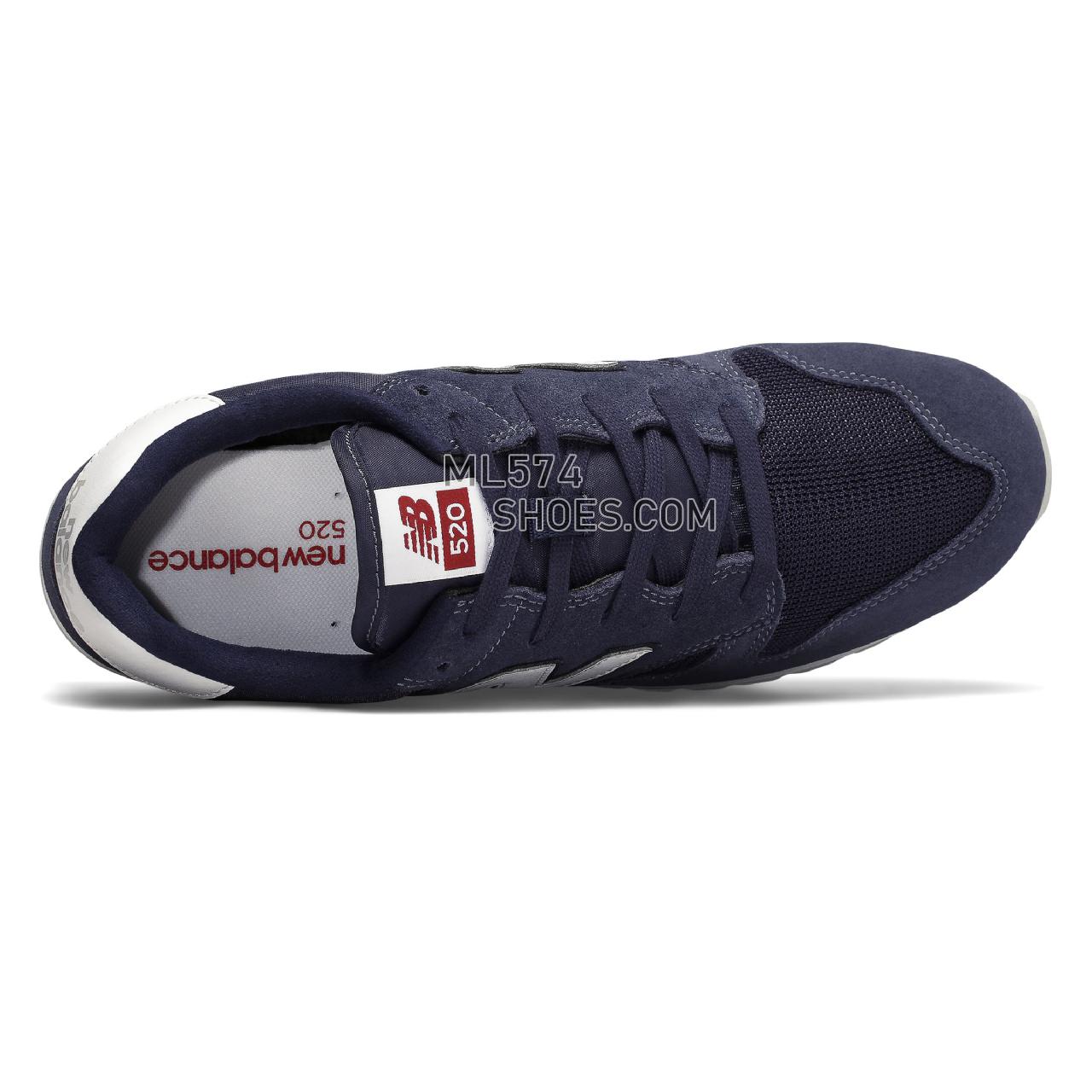 New Balance 520 - Men's Classic Sneakers - Navy with White - U520GG