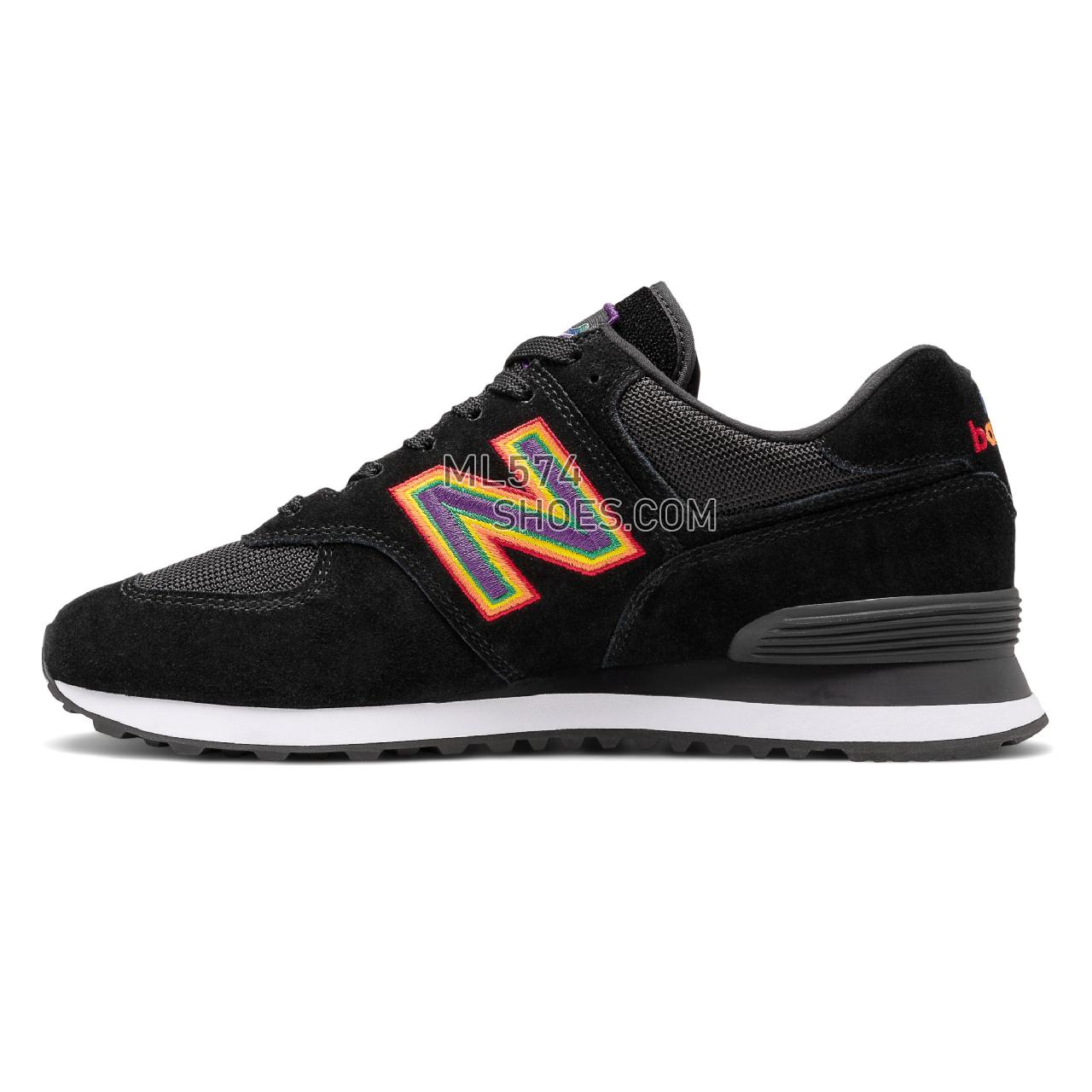 New Balance Unisex 574 Pride Pack - Men's Classic Sneakers - Black with White - U574GPM